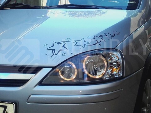 Přední světla, lampy Angel Eyes Opel Corsa C 00-06 černá H7