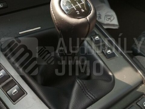 Řadící páka BMW E39, E46, E60, E81, E90, X3, X5 5st, rukojeť - kožená+Manžeta řadící páky BMW 3 E46 - černá 