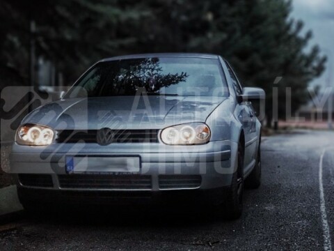 Přední světla, lampy Angel Eyes VW Golf IV 97-04 černá, s mlhovkami