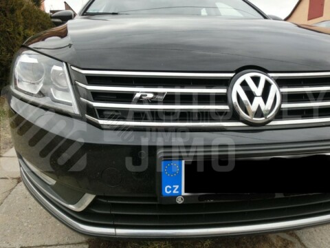 Znak, logo, emblém, nápis VW R-line - na přední masku, černý, kovový