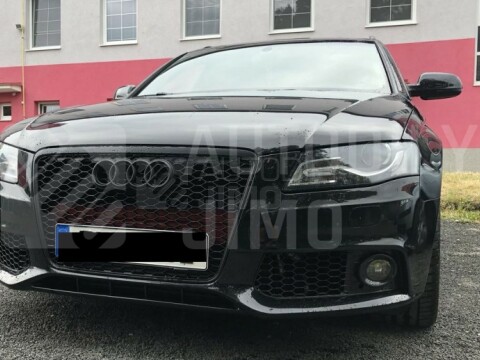 Mřížky do předního nárazníku Audi A4 B8 08-11, RS Style, s mlhovkama, černá