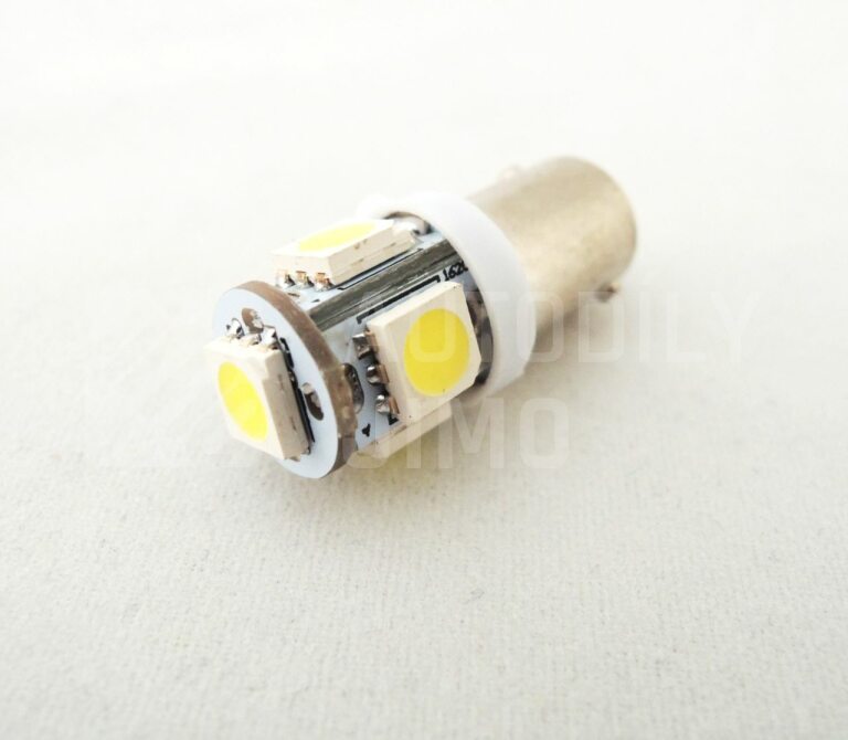 SuperLight LED žárovka T10 BA9S 12V 5led diod SMD 5050 bílá