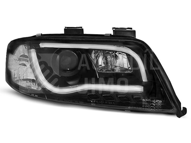 Přední světla Audi A6 97-01 LED TUBE light, s denním svícením DRL Černá