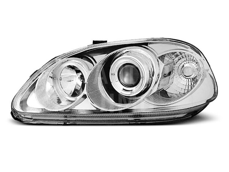 Přední světla, lampy Angel Eyes Honda Civic 95-99 chromové, 2dv, 3dv, 4dv