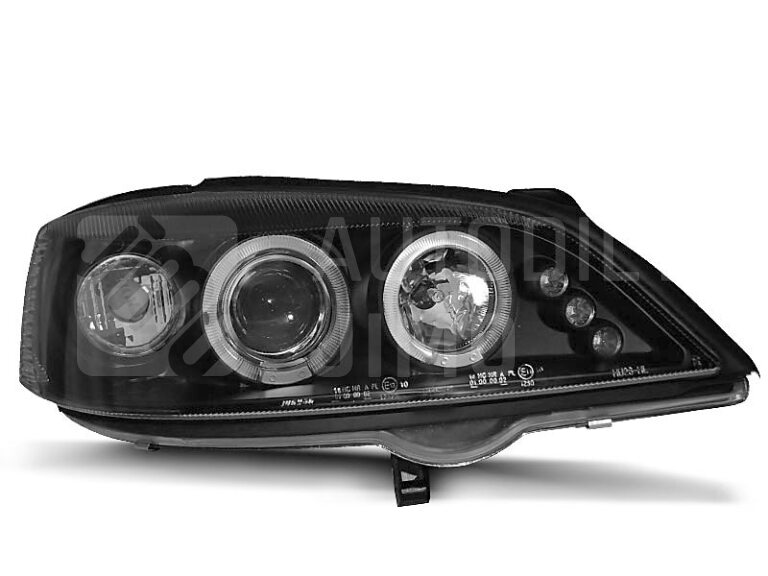 Přední světla, lampy Angel Eyes Opel Astra G 98-08 černá H1, diody