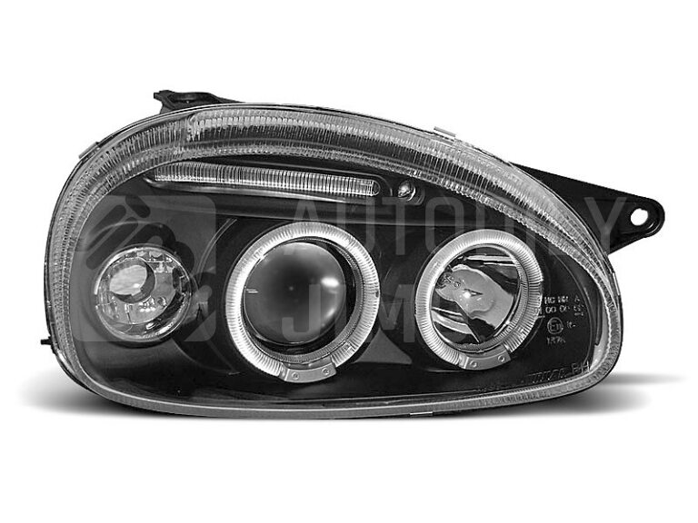 Přední světla, lampy Angel Eyes Opel Corsa B, Combo B 93-00 černá H1, s diodou