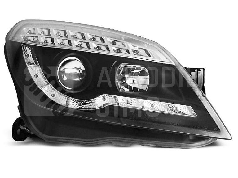 Přední světla, lampy Opel Astra H 04-09 Day light černá, LED blinkr
