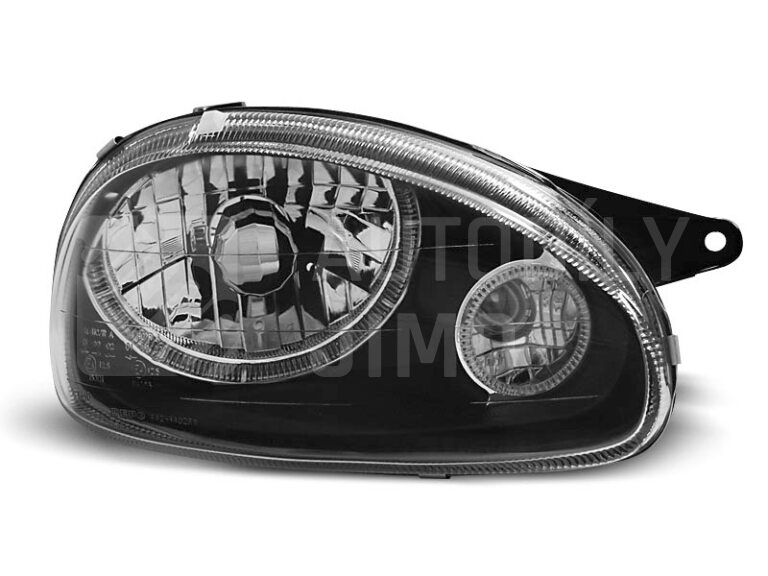 Přední světla, lampy Angel Eyes Opel Corsa B, Combo B 93-00 černá H4