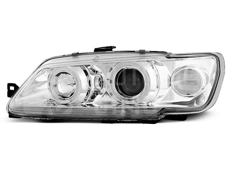 Přední světla, lampy Angel Eyes Peugeot 306 93-97 chromové H1