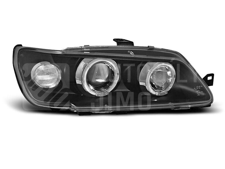 Přední světla, lampy Angel Eyes Peugeot 306 93-97 černé H1