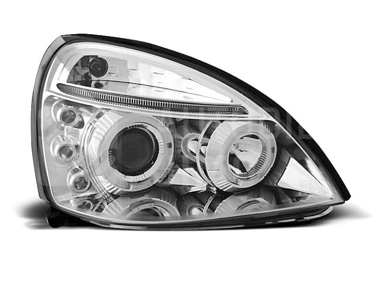 Přední světla, lampy Angel Eyes Renault Clio II 01-08 chromové H1
