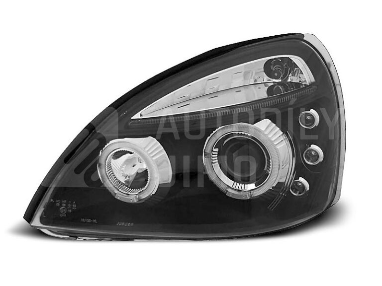 Přední světla, lampy Angel Eyes Renault Clio II 01-08 černé H1