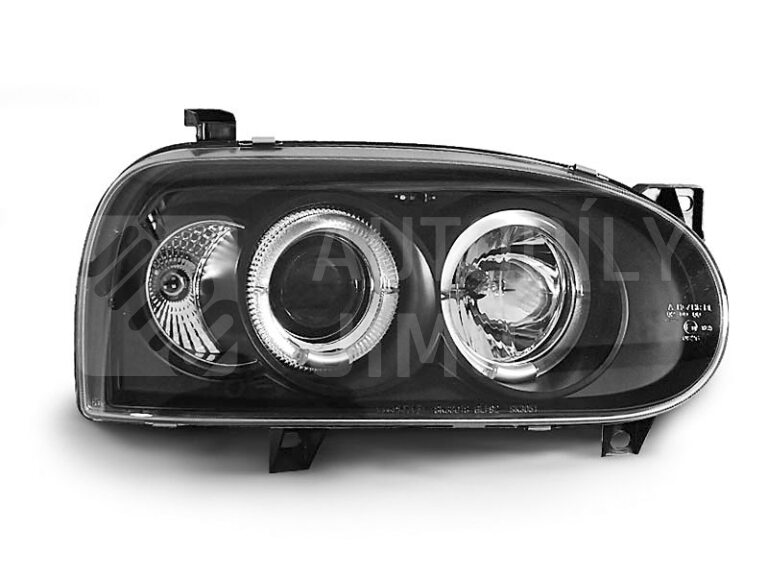 Přední světla, lampy Angel Eyes VW Golf III 91-97 černá H1