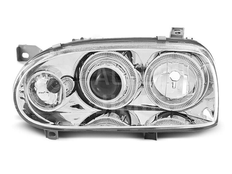Přední světla, lampy Angel Eyes VW Golf III 91-97 chromová