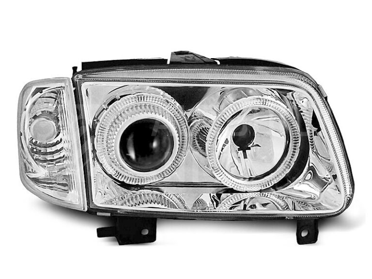 Přední světla, lampy Angel Eyes VW Polo 6N2 99-01 chromové H7