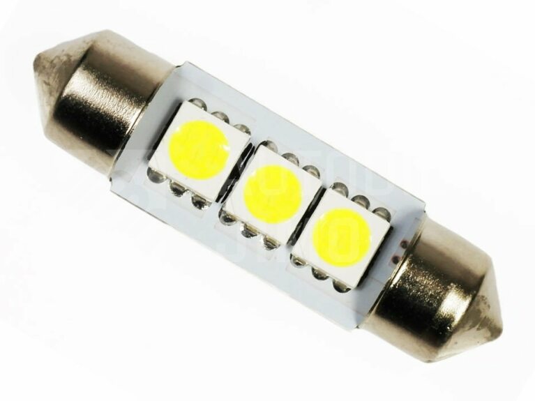 Superlight LED žárovka sufit 12V 39mm 3led diody SMD 5050 bílá 6500K