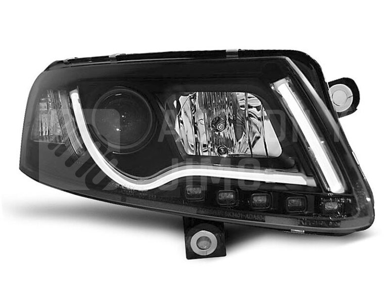Přední světla Audi A6 C6 LED TUBE light, DRL, Černé Autodíly JIMO
