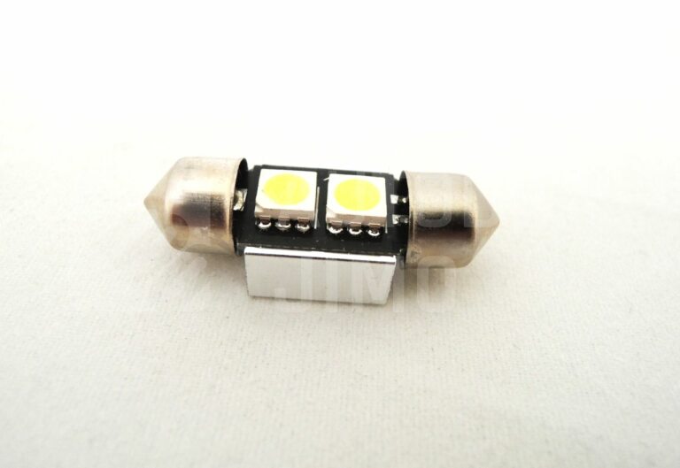 Superlight LED žárovka sufit 12V 32mm 2 led diody SMD 5050 CANBUS bílá 6500K