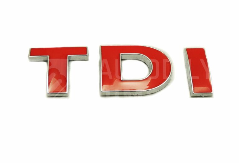 Znak, logo, emblém, nápis VW TDI 3D, celočervené - samolepící