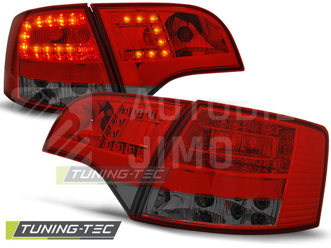 Zadní světla, lampy Audi A4 B7 04-08 Avant, LED, červeno-kouřové