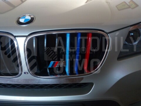 Znak, logo, emblém, nápis BMW M power 3D - na přední masku - kovový