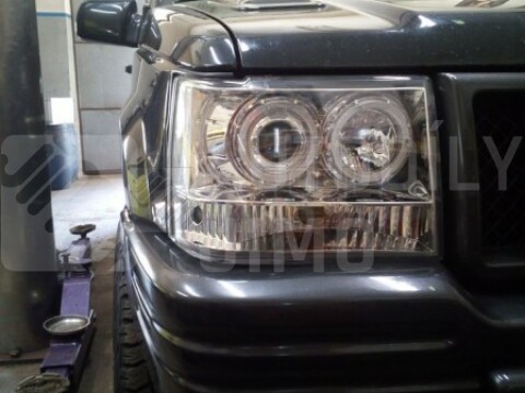 Přední světla, lampy Angel Eyes Jeep Grand Cherokee 93-98 chromová
