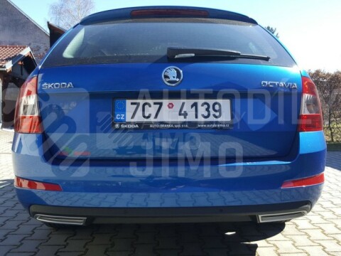 Atrapa výfuku, ABS - Alu-Brusch, Škoda Octavia III. Limousine / Combi Atrapa výfuku, ABS - Alu-Brusch, Škoda Octavia III. Limousine / Combi