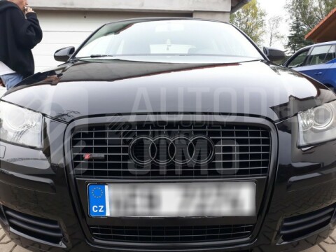 Znak, logo, emblém, nápis Audi S-line 3D černý - na př. masku