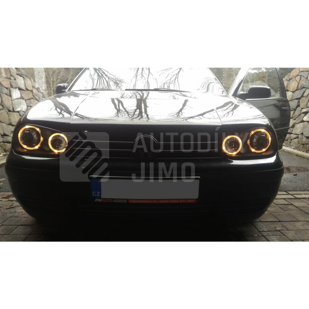 Přední světla, lampy Angel Eyes VW Golf IV 97-04 černá, s mlhovkami, H7.jpg