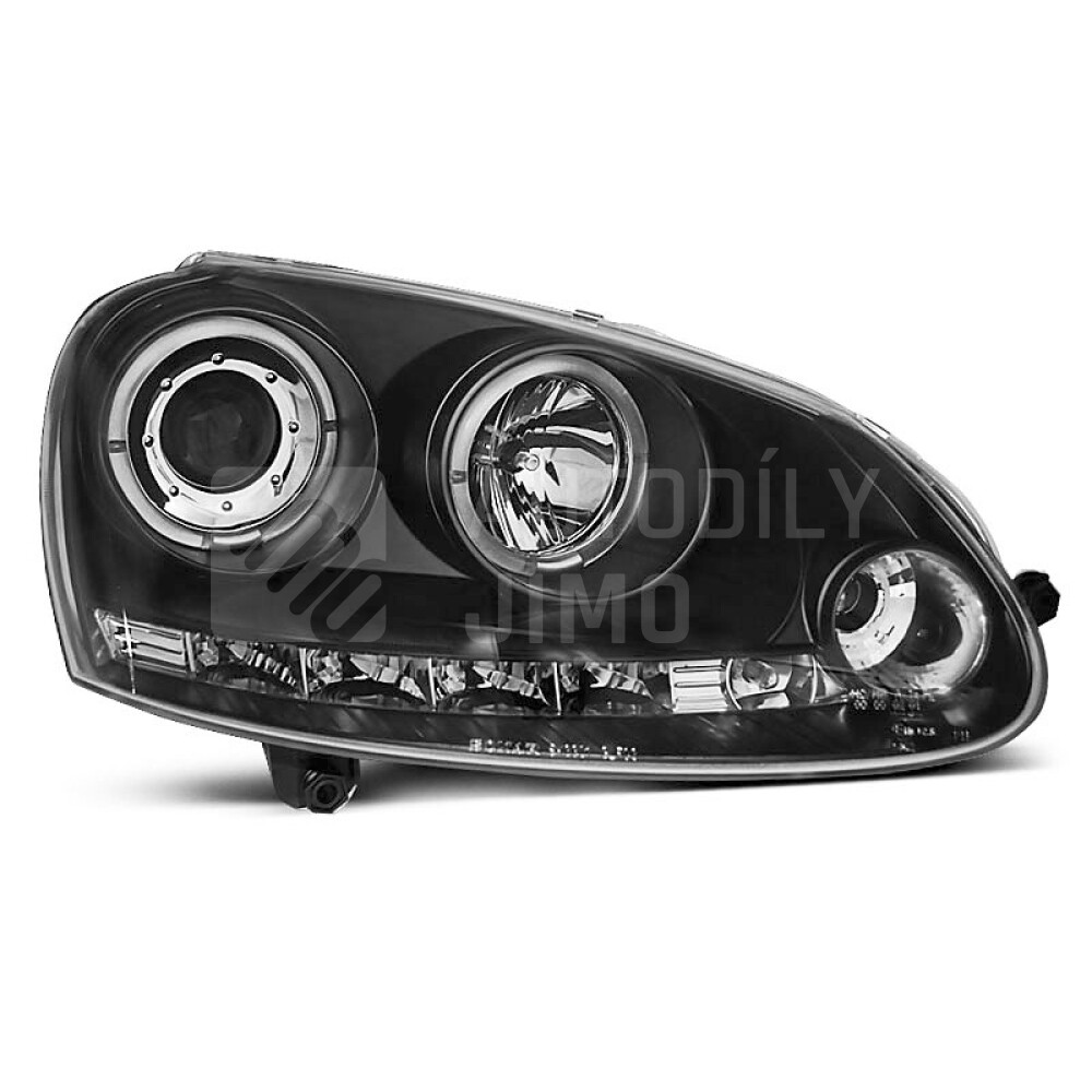 Přední světla, lampy Angel Eyes VW Golf V 03-08 černá H1.jpg