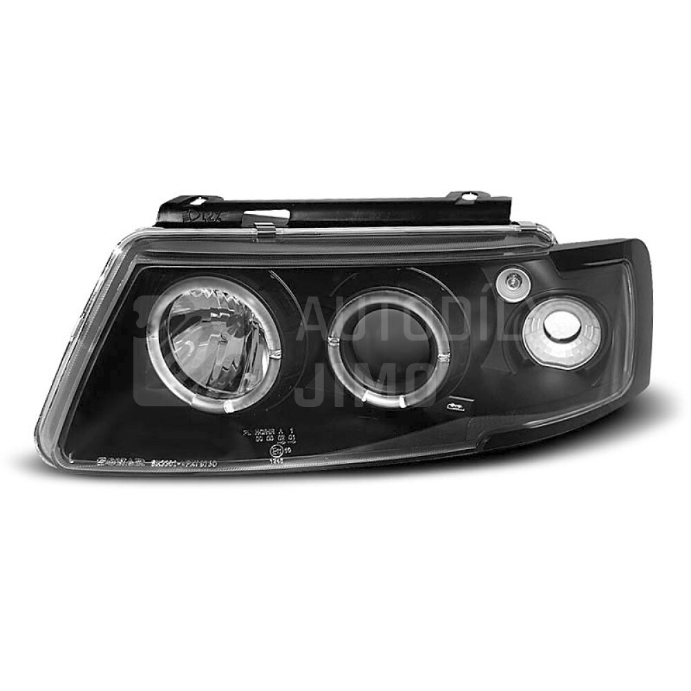 Přední světla, lampy Angel Eyes VW Passat B5 96-00 černá H1.jpg