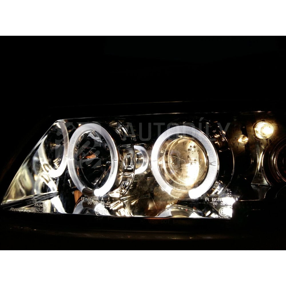Přední světla, lampy Angel Eyes VW Passat B5 96-00 chromová H1.jpg