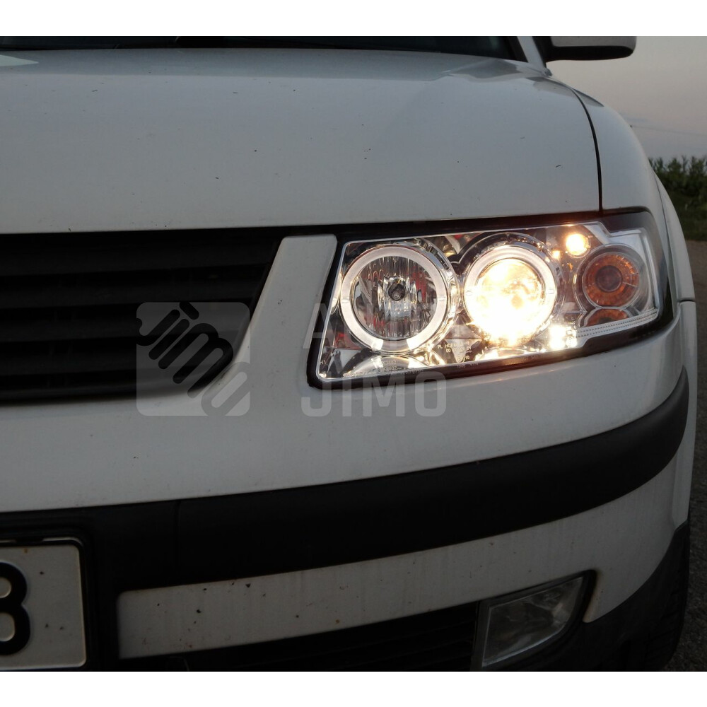 Přední světla, lampy Angel Eyes VW Passat B5 96-00 chromová H1.jpg