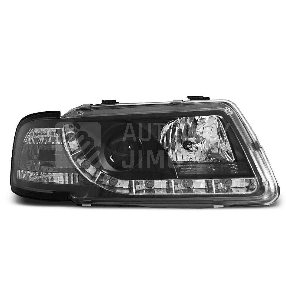 Přední světla, lampy s denním svícením, DRL Audi A3 8L 96-00 černé.jpg