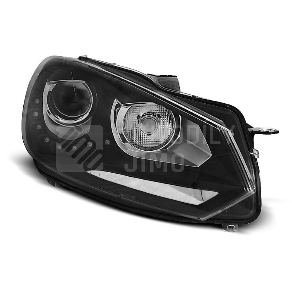 Přední světla, lampy s denním svícením, DRL VW Golf VI 08-13 černé.jpg