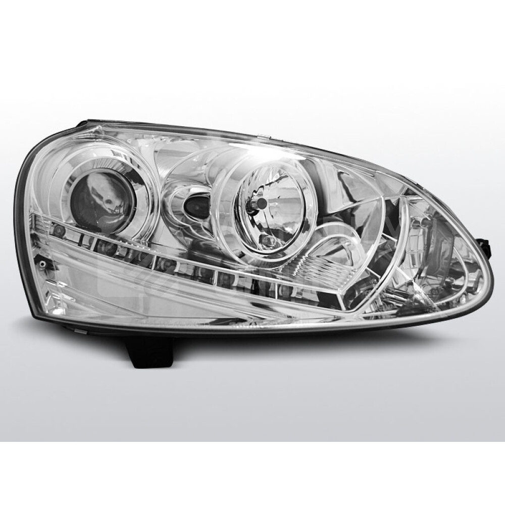 Přední světla, lampy xenonové VW Golf V 03-08 Day light chromové.jpg