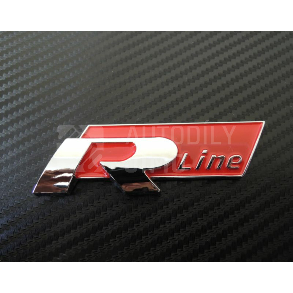 Znak, logo, emblém, nápis VW R-Line 3D - červený.jpg