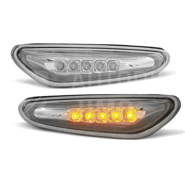 Boční blinkry, směrová světla BMW 3 E46 01-05 - chromové, LED Boční blinkry, směrová světla BMW 3 E46 01-05 - chromové, LED