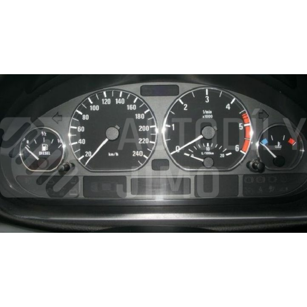 chromované rámečky budíků BMW E46