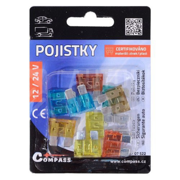 Compass Pojistky do auta nožové 10 ks