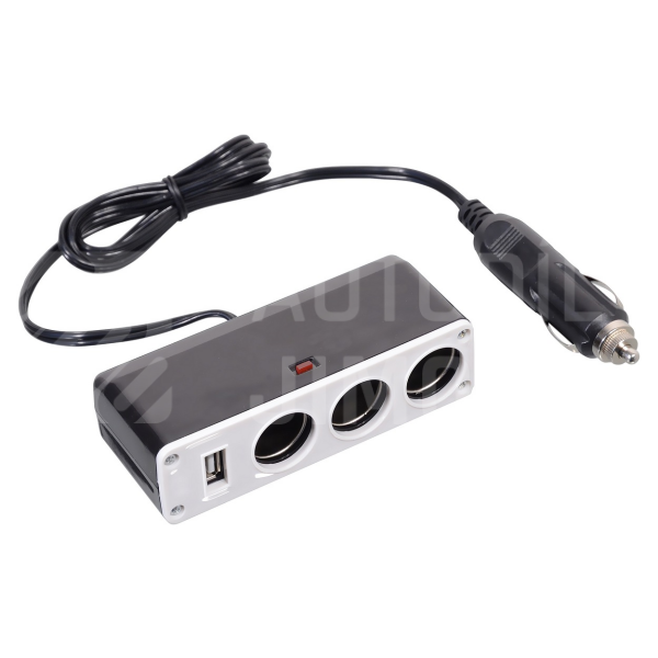 Compass Roztrojka autozapalovače 12/24V + USB 1000mA Compass Roztrojka autozapalovače 12/24V + USB 1000mA