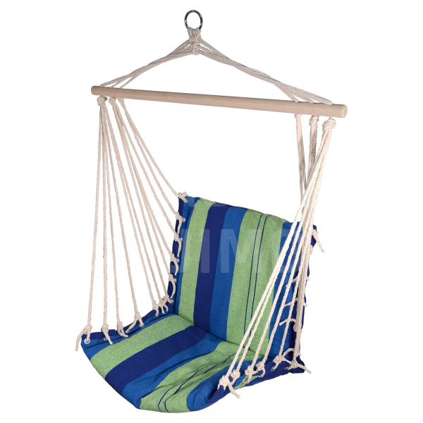Houpací síť k sezení 95x50cm modro-zelená