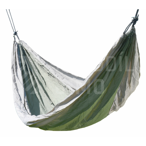 Houpací síť NYLON 275x137cm zeleno-hnědá