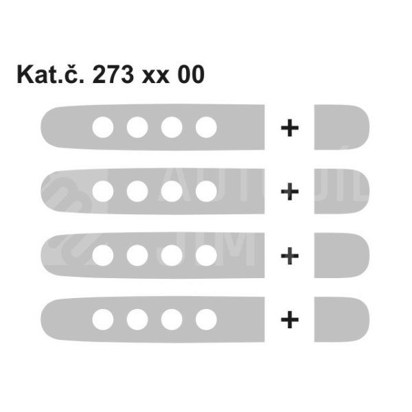 Kryty klik děrované, ABS černá metalíza (4+4 ks bez zámku), Milotec Kryty klik děrované, ABS černá metalíza (4+4 ks bez zámku), Milotec