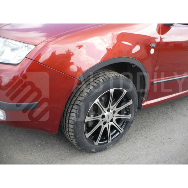 nerezové lemy blatníku Škoda Fabia-tři druhy povrchu nerezové lemy blatníku Škoda Fabia-tři druhy povrchu