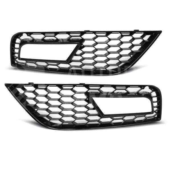 Mřížky do předního nárazníku Audi A4 B8 11-15, RS Style, s mlhovkama, černá Mřížky do předního nárazníku Audi A4 B8 11-15, RS Style, s mlhovkama, černá