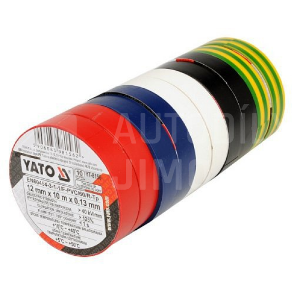 Páska izolační 12 x 0,13 mm x 10 m barevná 10 ks Páska izolační 12 x 0,13 mm x 10 m barevná 10 ks