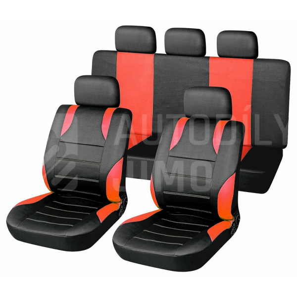 Potahy sedadel  sada 9 ks SPORT červené AIRBAG