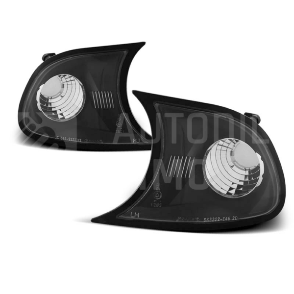 Přední blinkry, směrová světla BMW E46 01-03, Coupé - černé Přední blinkry, směrová světla BMW E46 01-03, Coupé - černé