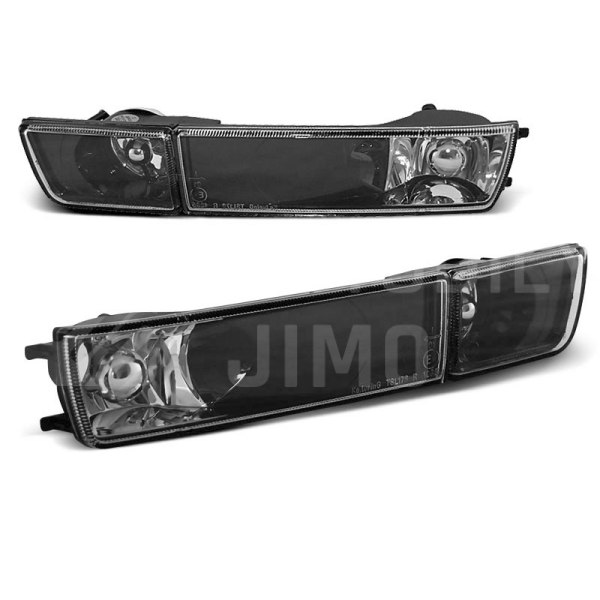 Přední blinkry, směrová světla VW Golf 3, Vento - s mlhovkou - černé Přední blinkry, směrová světla VW Golf 3, Vento - s mlhovkou - černé